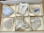 Natural Large Blue Lace Agate Specimens x 6 From Nsanje, Malawi