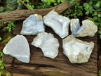 Natural Large Blue Lace Agate Specimens x 6 From Nsanje, Malawi
