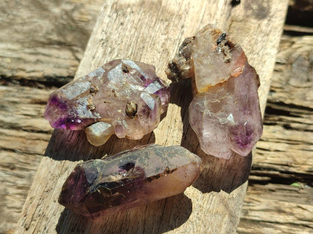 Natural Smokey Amethyst Window Crystals x 15 From Chiredzi, Zimbabwe