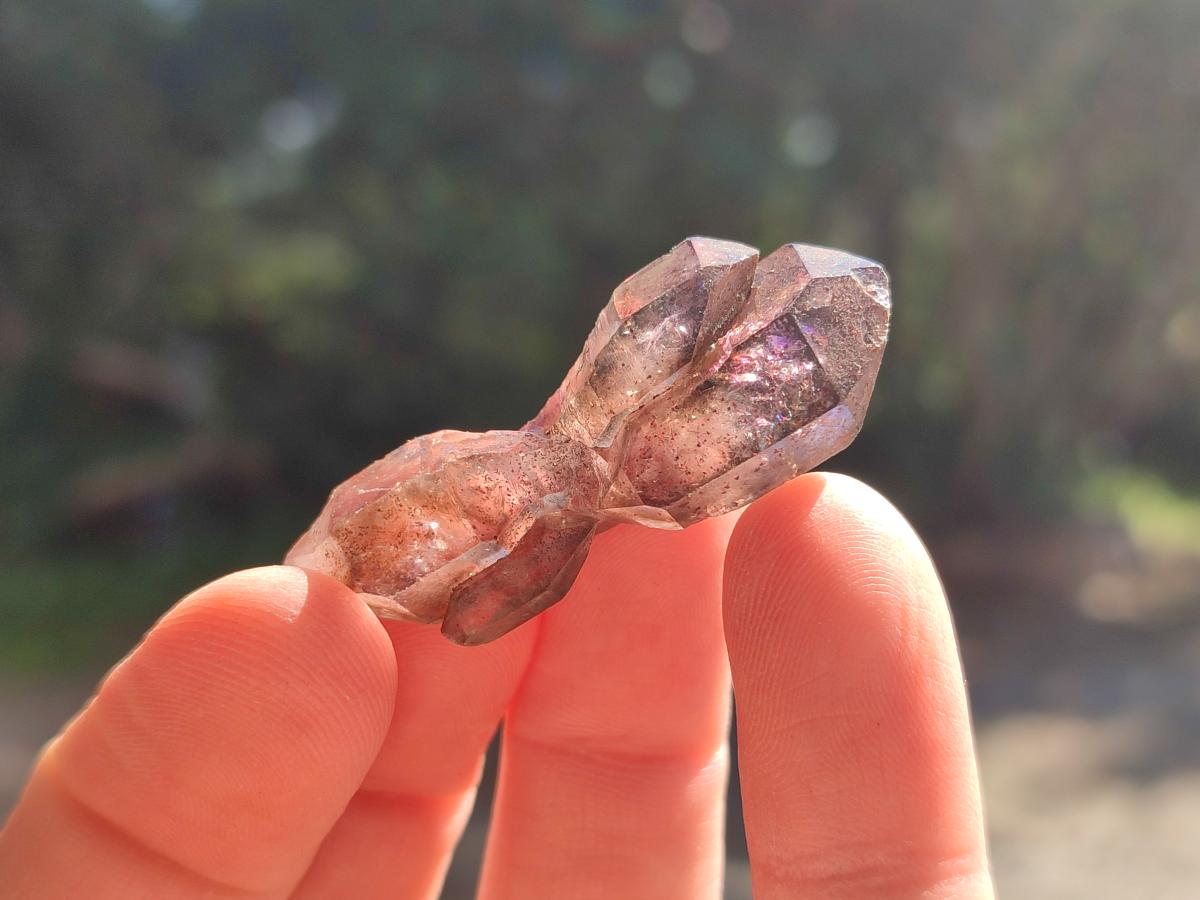 Natural Smokey Amethyst Window Crystals x 15 From Chiredzi, Zimbabwe