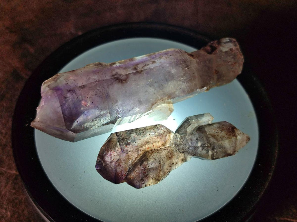 Natural Smokey Amethyst Window Crystals x 15 From Chiredzi, Zimbabwe