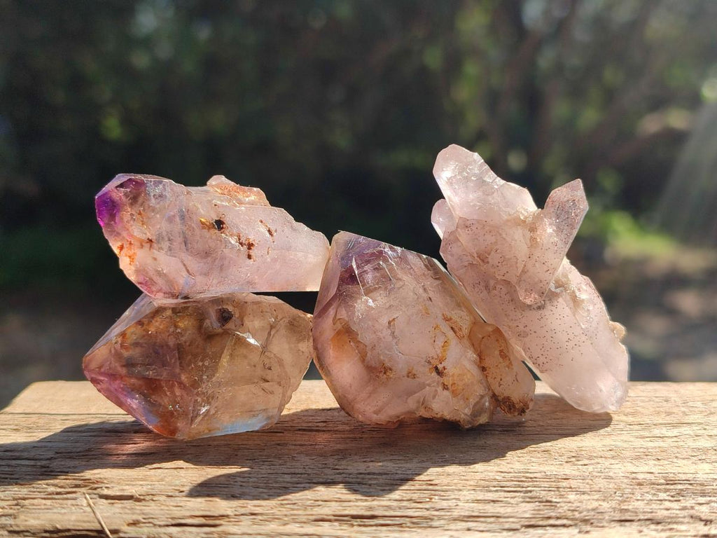 Natural Smokey Amethyst Window Crystals x 15 From Chiredzi, Zimbabwe