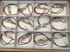 Hand Made Thulite Copper Wire Wrapped Double Terminated Necklaces x 12 From Mozambique