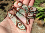Hand Made Thulite Copper Wire Wrapped Double Terminated Necklaces x 12 From Mozambique