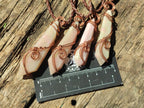 Hand Made Thulite Copper Wire Wrapped Double Terminated Necklaces x 12 From Mozambique