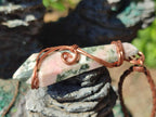 Hand Made Thulite Copper Wire Wrapped Double Terminated Necklaces x 12 From Mozambique