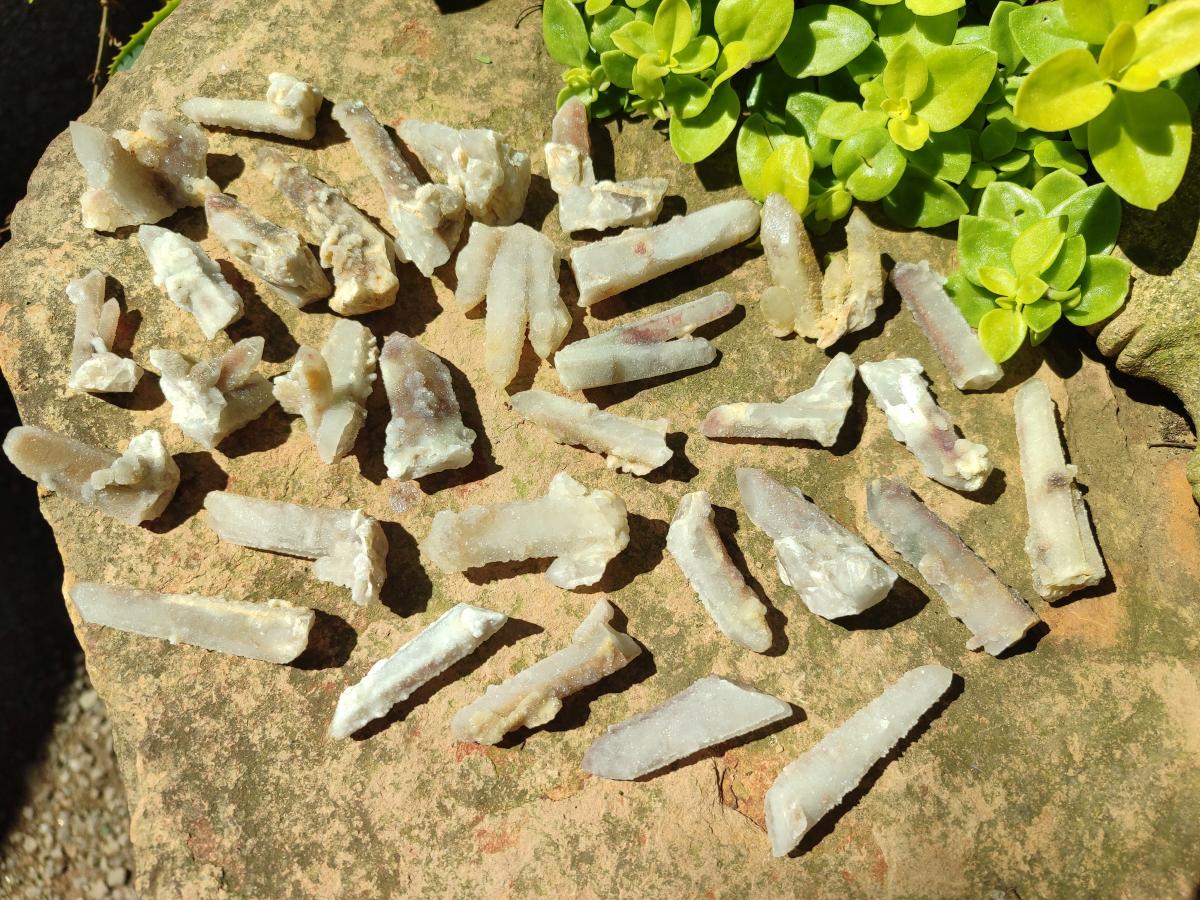 Natural Drusy Fairy Spirit Quartz Single Crystals x 75 From Boekenhouthoek, South Africa