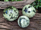 Polished Large Leopard Stone Spheres x 3 From Zimbabwe