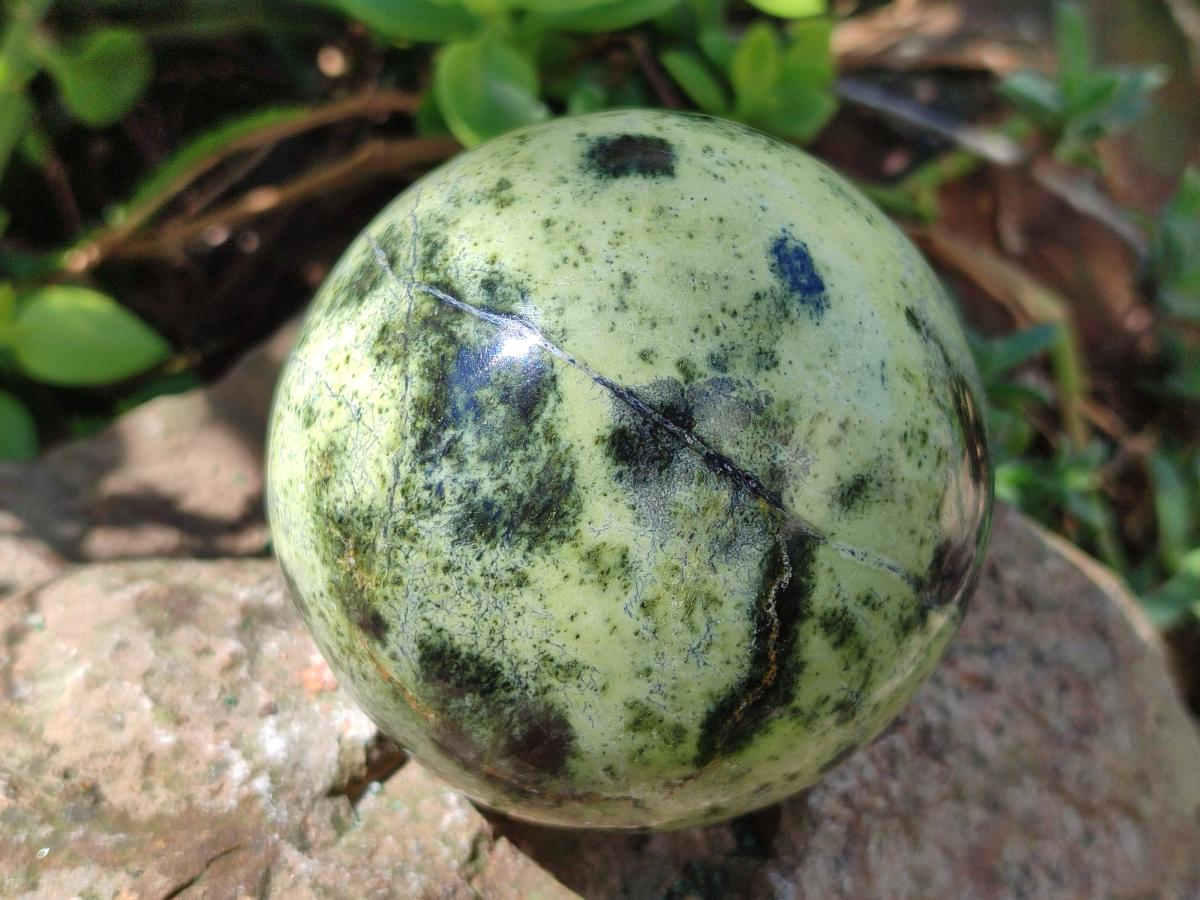 Polished Large Leopard Stone Spheres x 3 From Zimbabwe