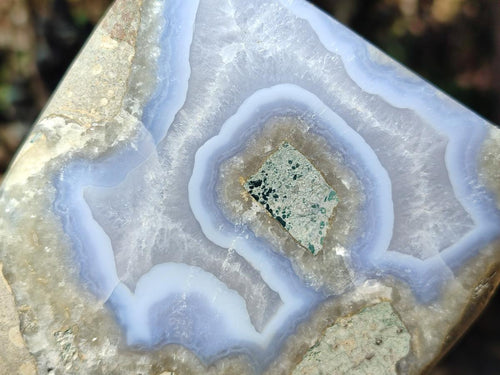 Polished and Natural Large Blue Lace Agate Standing Display Piece x 1 From Nsanje, Malawi