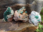 Natural Ball Malachite Specimens Coated with Drusy Quartz on Dolomite x 6 From Mindingi Mine, Kambove, Congo
