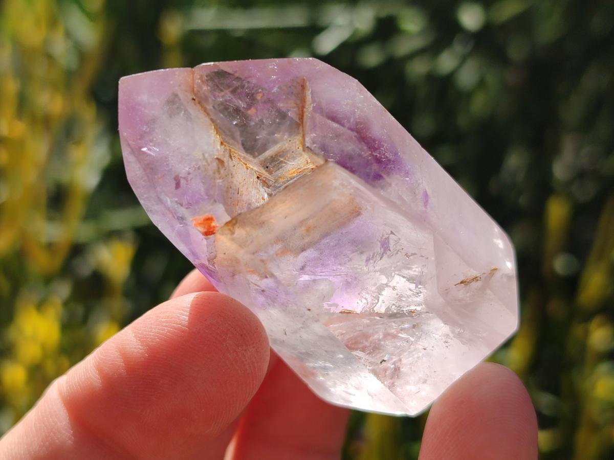 Polished Dark Purple Skeletal Window Amethyst Crystals x 12 From Akansobe, Madagascar