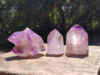Polished Dark Purple Skeletal Window Amethyst Crystals x 12 From Akansobe, Madagascar