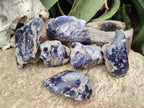 Polished One Side Silver Leaf Lepidolite Slices x 6 From Zimbabwe
