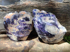 Polished One Side Silver Leaf Lepidolite Slices x 6 From Zimbabwe