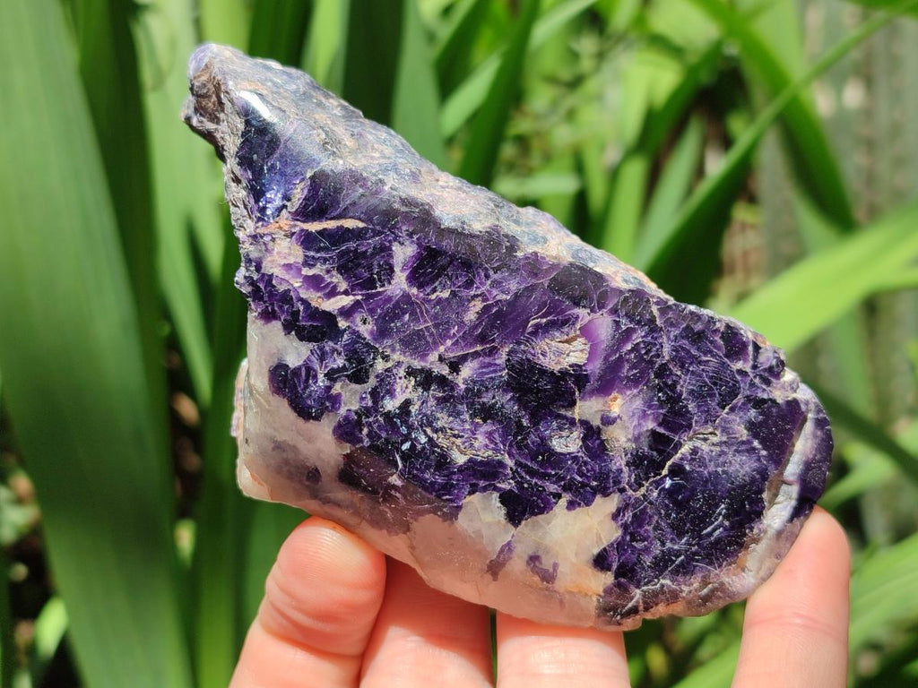 Polished One Side Silver Leaf Lepidolite Slices x 6 From Zimbabwe
