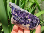 Polished One Side Silver Leaf Lepidolite Slices x 6 From Zimbabwe