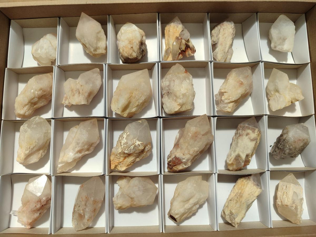 Natural Cascading Single Pineapple Quartz Crystals x 24 From Antsirabe, Madagascar