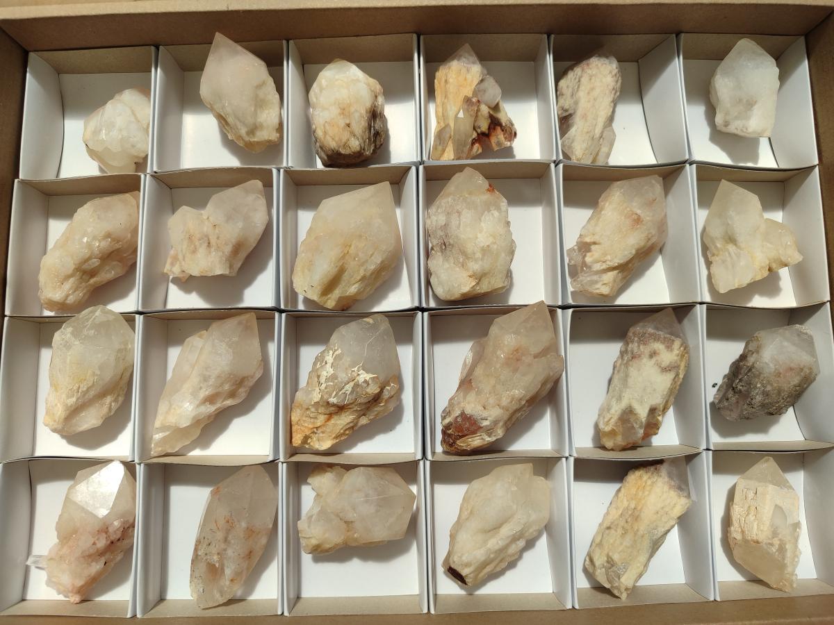 Natural Cascading Single Pineapple Quartz Crystals x 24 From Antsirabe, Madagascar
