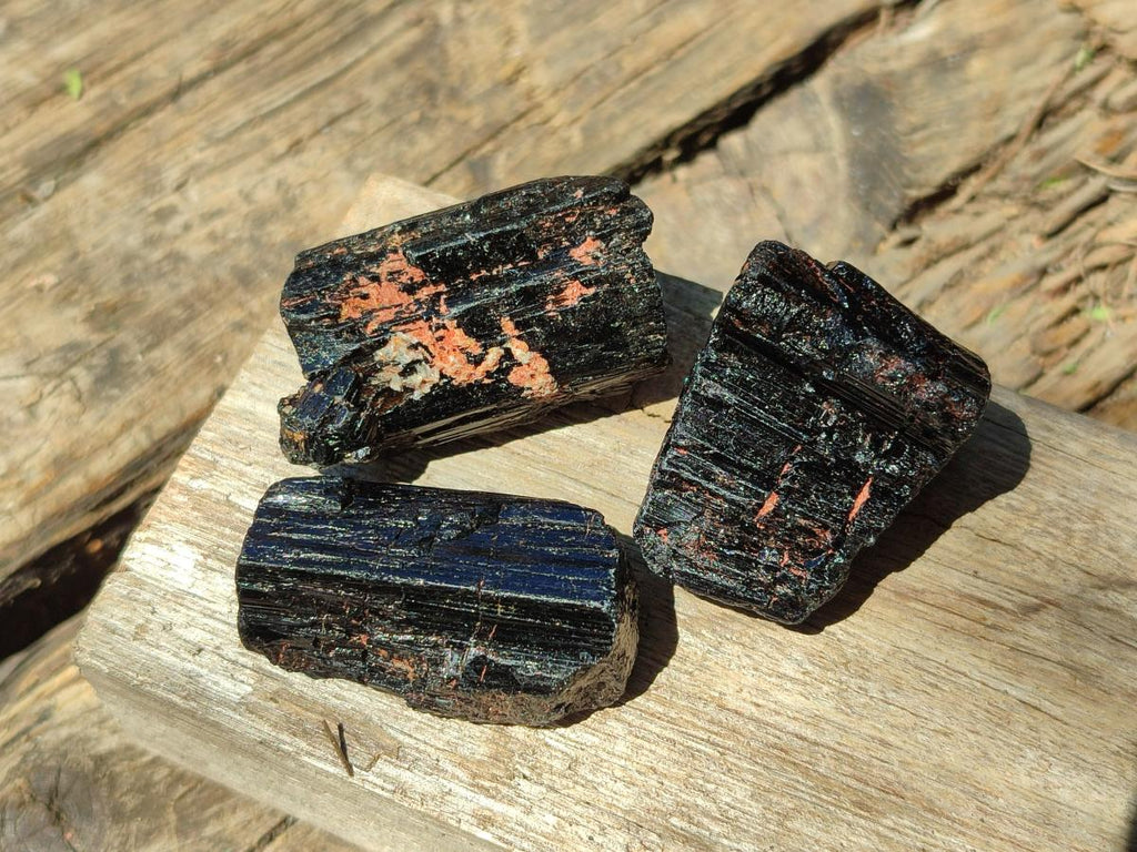 Natural Rough Black Tourmaline Semi Crystals x 36 From Zambia