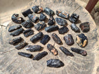 Natural Rough Black Tourmaline Semi Crystals x 36 From Zambia