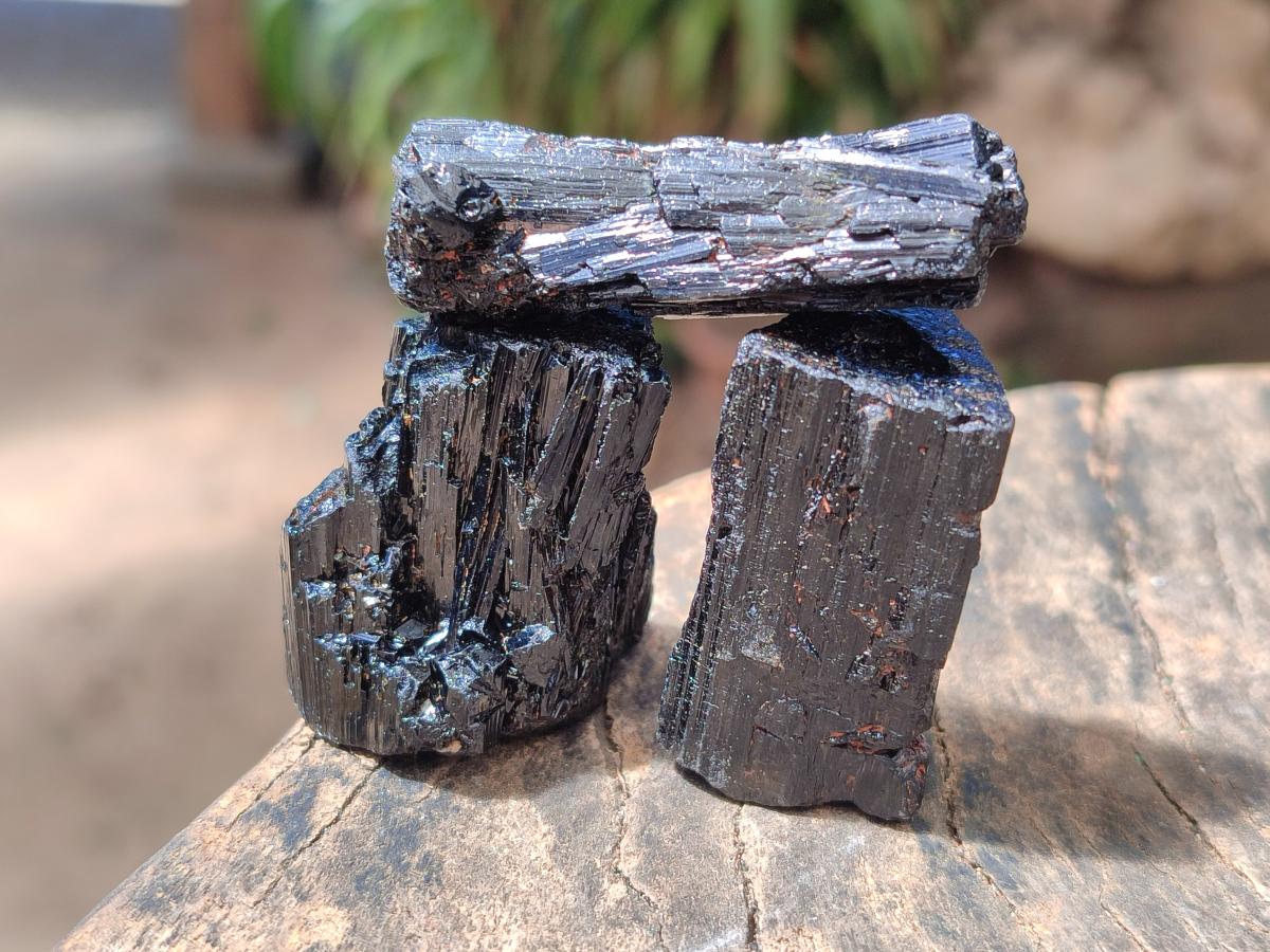 Natural Rough Black Tourmaline Semi Crystals x 36 From Zambia
