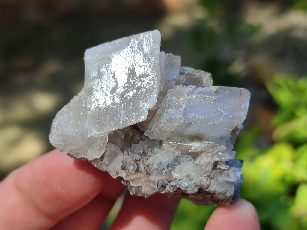 Natural Stacked Rhombohedral Calcite Specimens with Spearhead Stems x 35 From Albert's Mountain, Lesotho