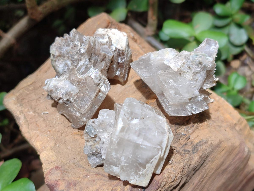 Natural Stacked Rhombohedral Calcite Specimens with Spearhead Stems x 35 From Albert's Mountain, Lesotho