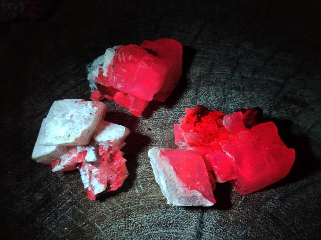 Natural Stacked Rhombohedral Calcite Specimens with Spearhead Stems x 35 From Albert's Mountain, Lesotho