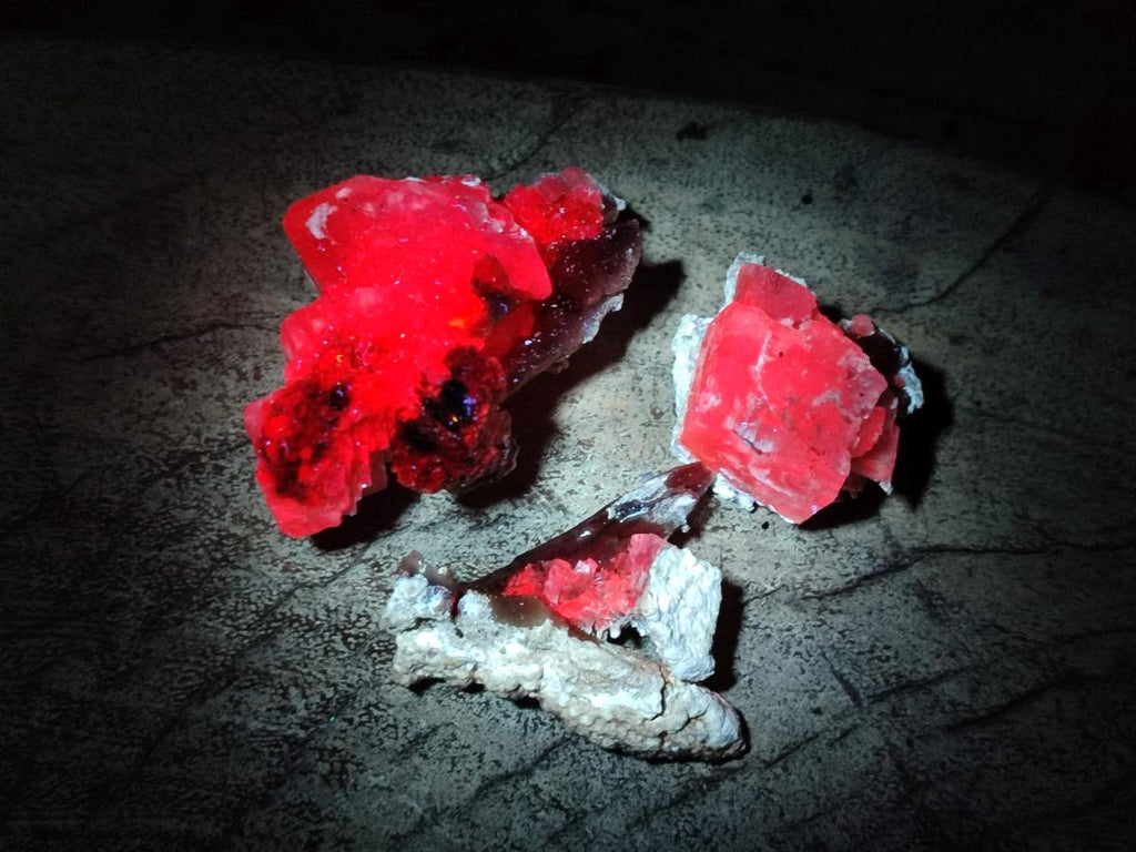 Natural Stacked Rhombohedral Calcite Specimens with Spearhead Stems x 35 From Albert's Mountain, Lesotho