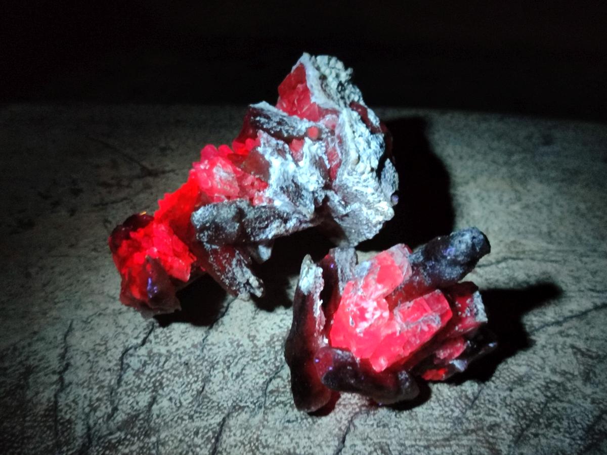 Natural Stacked Rhombohedral Calcite Specimens with Spearhead Stems x 35 From Albert's Mountain, Lesotho