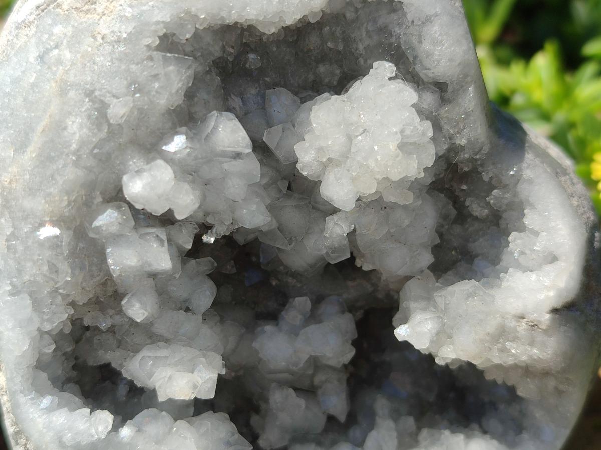 Polished and Natural Blue Celestite Hearts x 3 From Sakoany, Madagascar - Toprock Gemstones and Minerals 