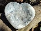 Polished and Natural Blue Celestite Hearts x 3 From Sakoany, Madagascar - Toprock Gemstones and Minerals 