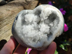 Polished and Natural Blue Celestite Hearts x 3 From Sakoany, Madagascar - Toprock Gemstones and Minerals 