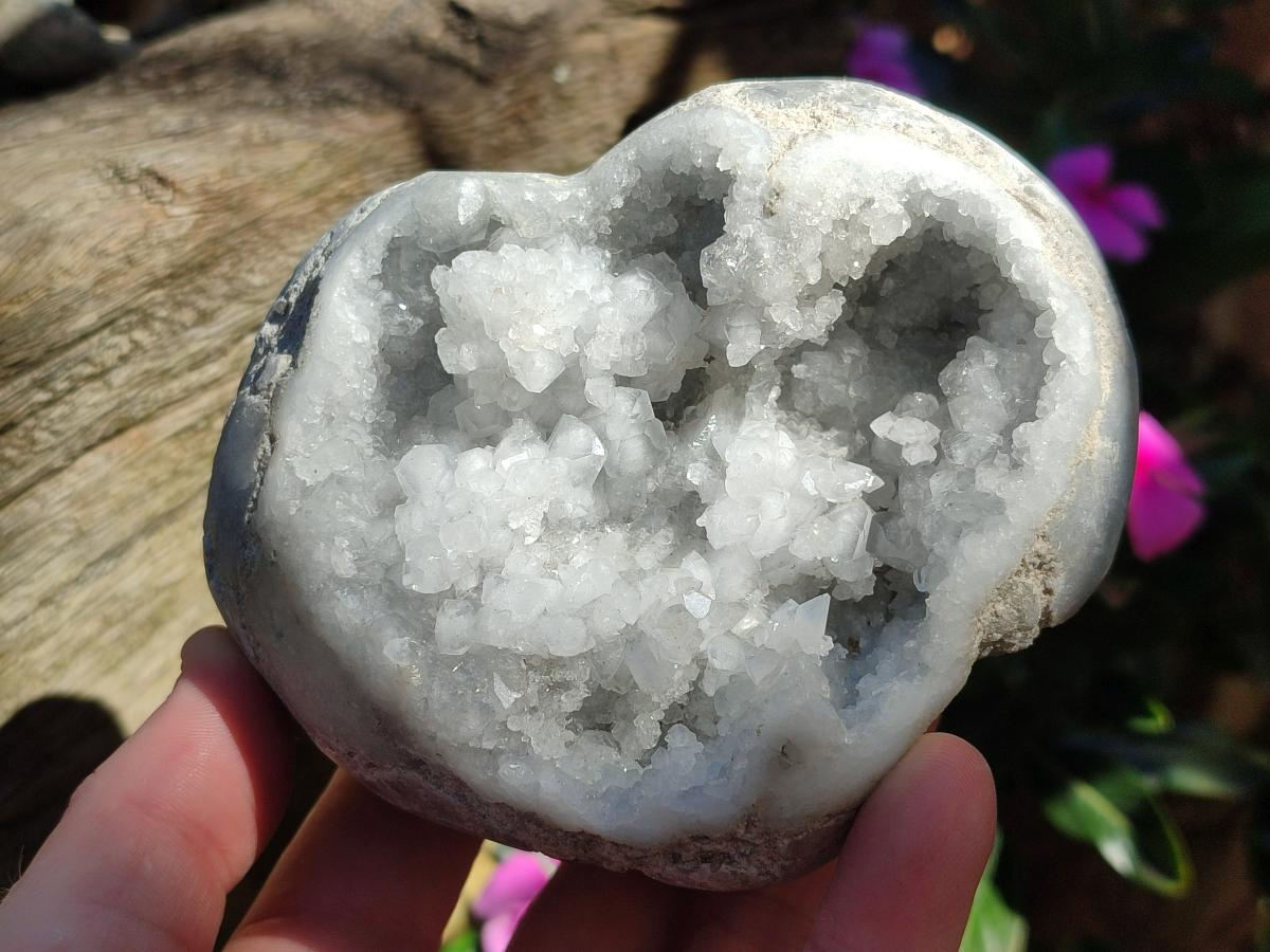 Polished and Natural Blue Celestite Hearts x 3 From Sakoany, Madagascar - Toprock Gemstones and Minerals 