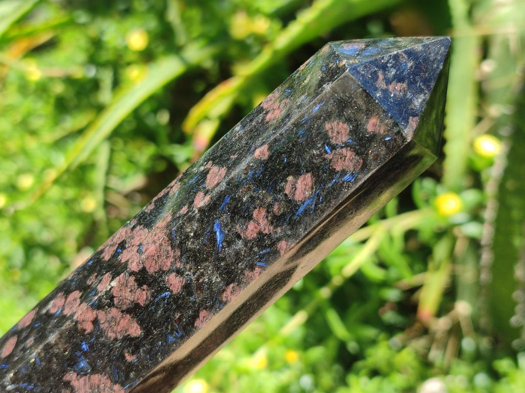 Polished Rare "Water Sapphire" Display Crystals with Sillimanite Spots x 3 From Ambatofinandrahana, Madagascar