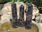 Polished Rare "Water Sapphire" Display Crystals with Sillimanite Spots x 3 From Ambatofinandrahana, Madagascar