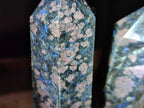 Polished Rare "Water Sapphire" Display Crystals with Sillimanite Spots x 3 From Ambatofinandrahana, Madagascar