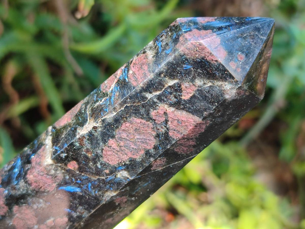 Polished Rare "Water Sapphire" Display Crystals with Sillimanite Spots x 3 From Ambatofinandrahana, Madagascar