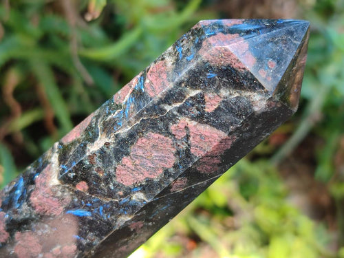 Polished Rare "Water Sapphire" Display Crystals with Sillimanite Spots x 3 From Ambatofinandrahana, Madagascar