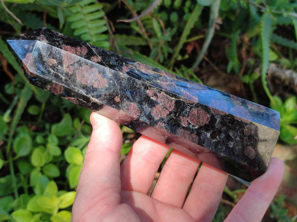 Polished Rare "Water Sapphire" Display Crystals with Sillimanite Spots x 3 From Ambatofinandrahana, Madagascar