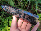 Polished Rare "Water Sapphire" Display Crystals with Sillimanite Spots x 3 From Ambatofinandrahana, Madagascar