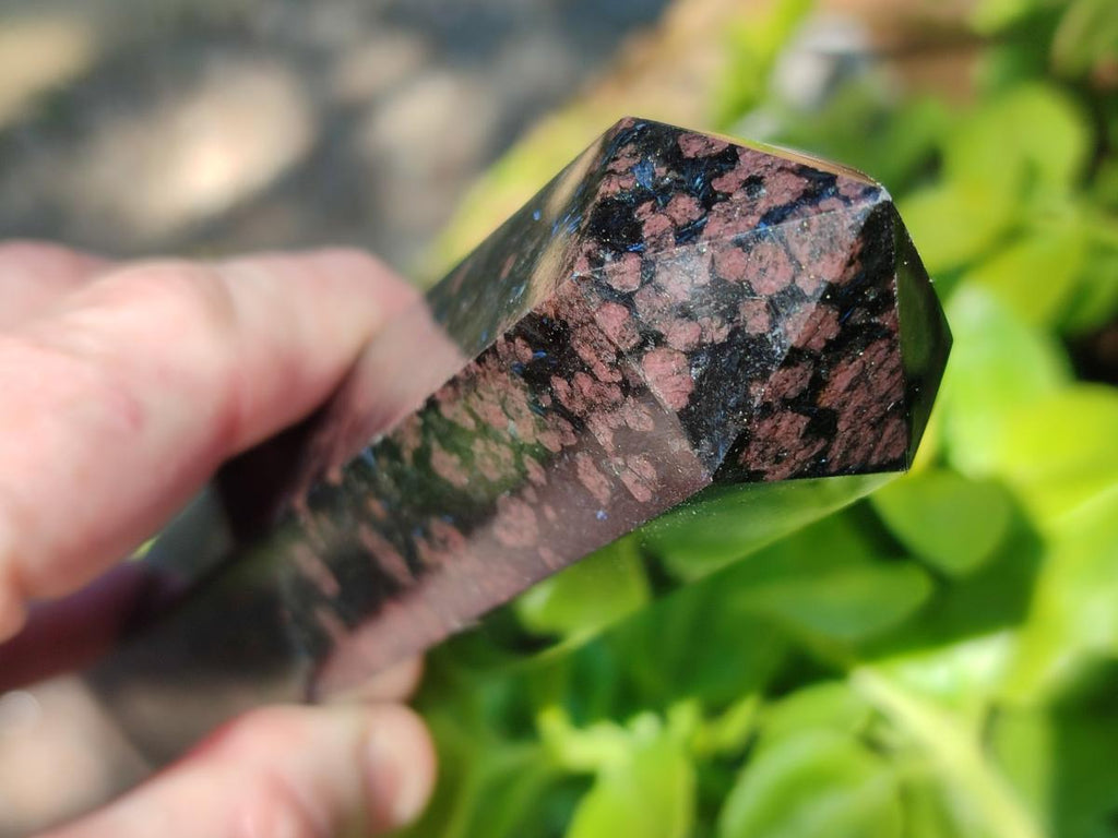 Polished Rare "Water Sapphire" Display Crystals with Sillimanite Spots x 3 From Ambatofinandrahana, Madagascar