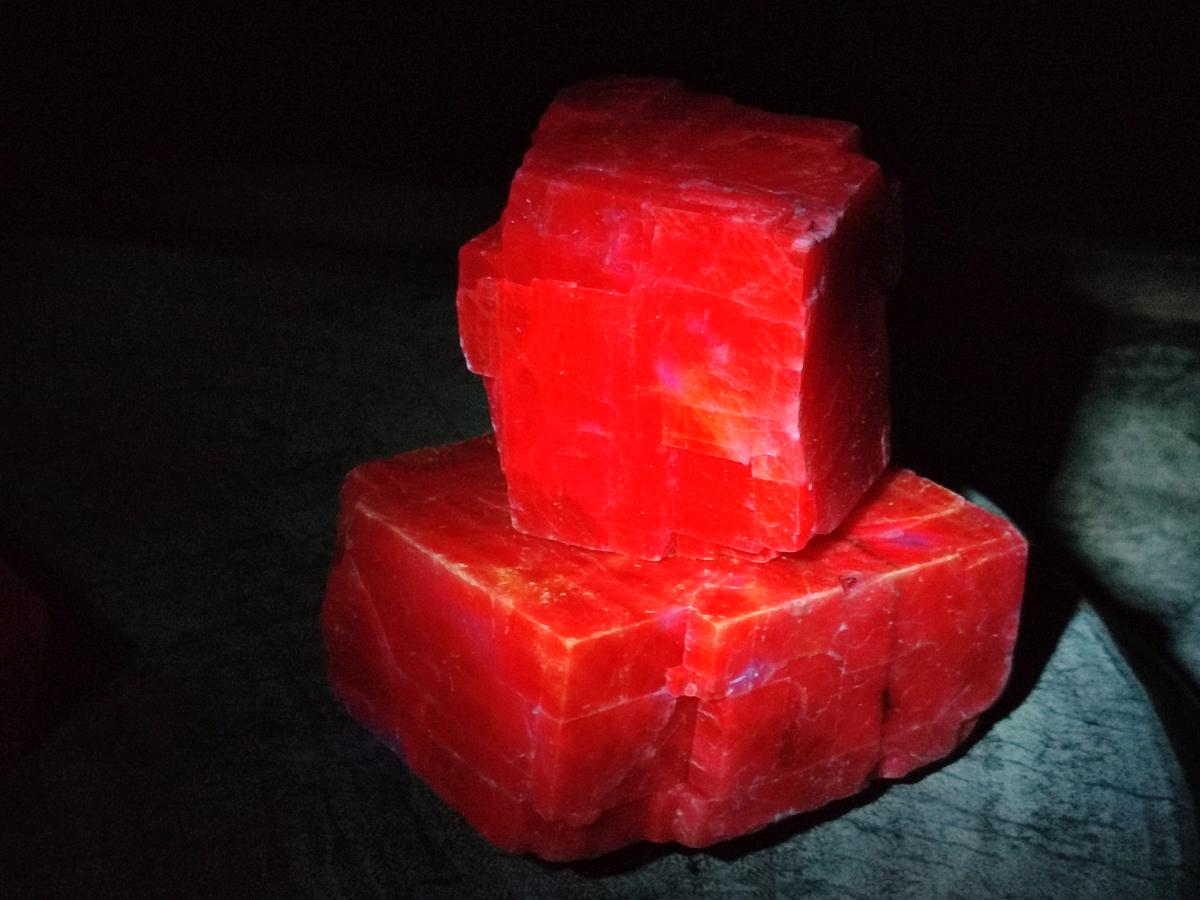 Natural Rhombohedral Sunset Orange Calcite Specimens x 4 From Spitzkop, Namibia