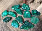 Polished Flower Banded Malachite Free Forms x 12 From Congo