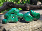 Polished Flower Banded Malachite Free Forms x 12 From Congo