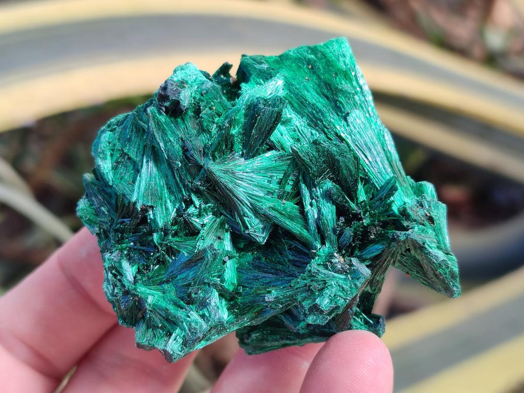 Natural Silky Malachite Specimens x 6 From Kasompe, Congo