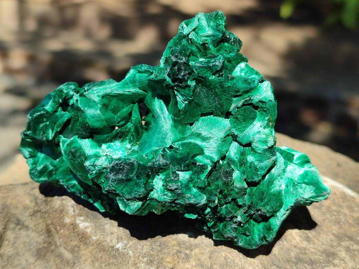 Natural Silky Malachite Specimens x 6 From Kasompe, Congo
