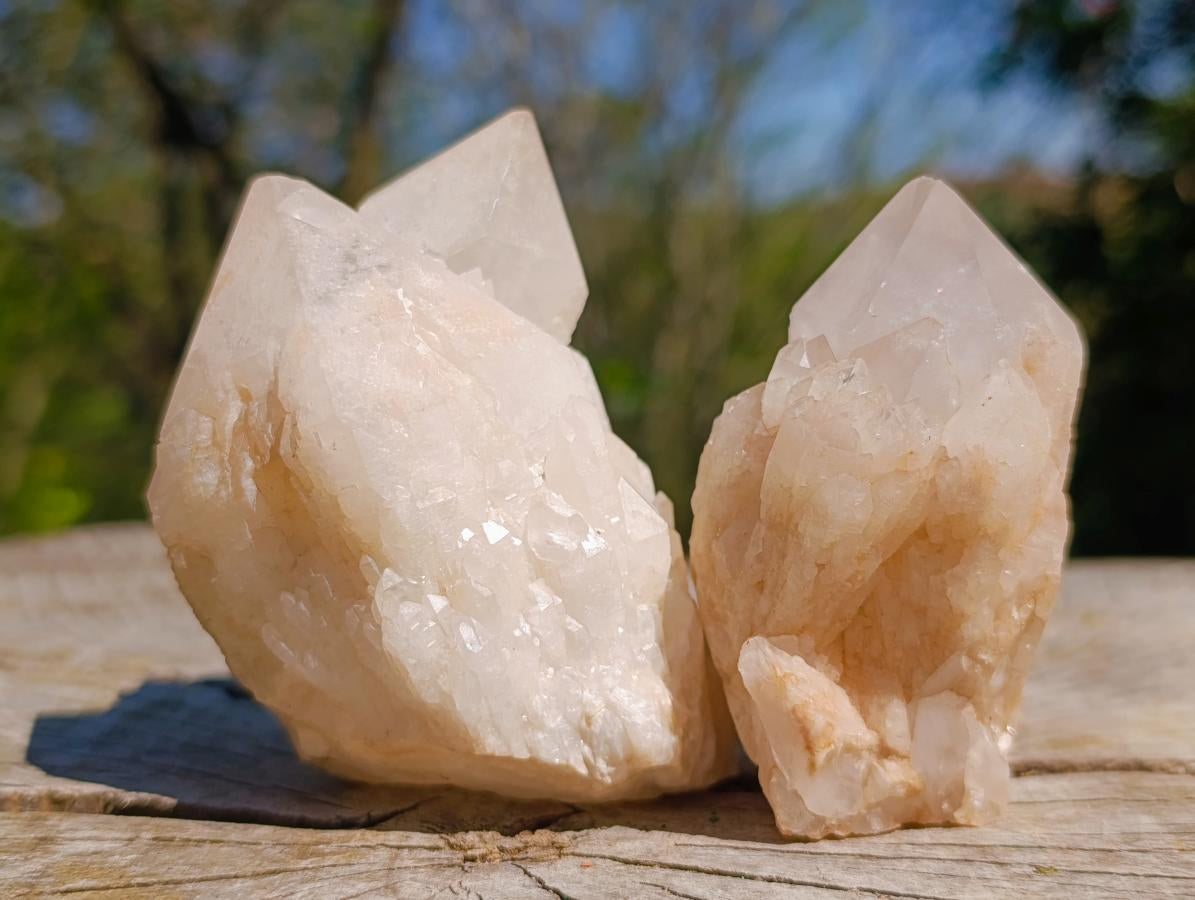 Natural Cascading "Anananas" Candle Quartz Crystals x 12 From Antsirabe, Madagascar