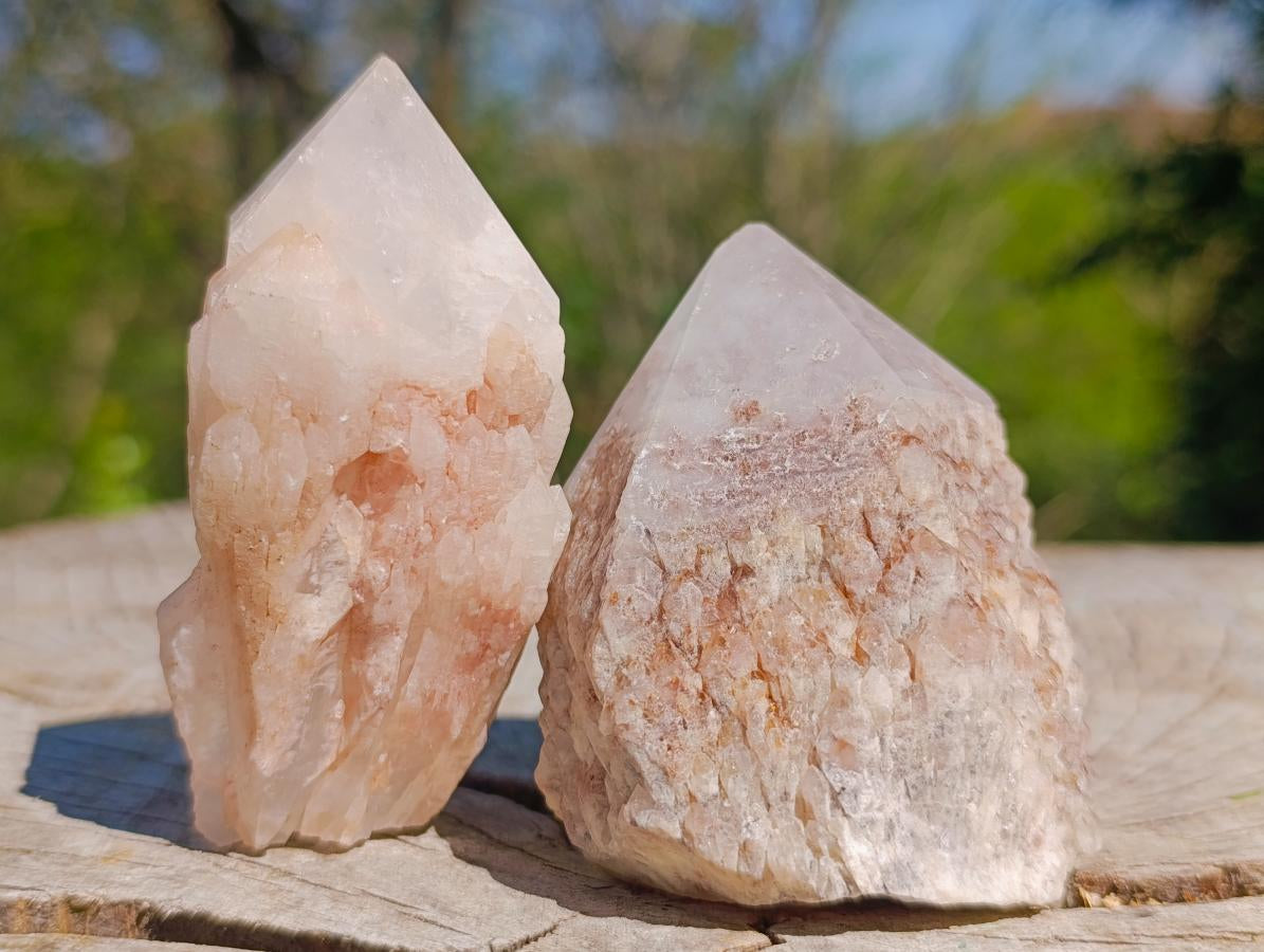 Natural Cascading "Anananas" Candle Quartz Crystals x 12 From Antsirabe, Madagascar